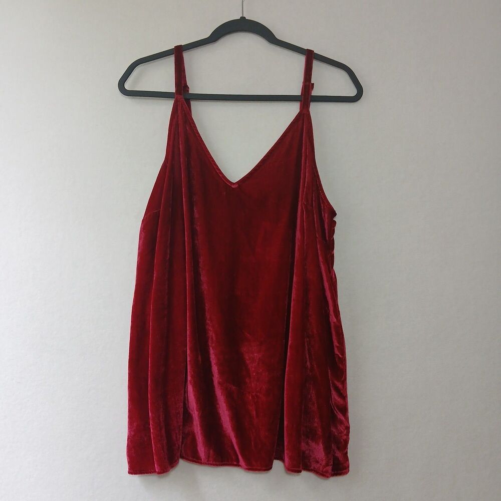 NWT Torrid Sophie Velvet Cami Tank Dark Wine Red 2X Dressy Party City Adjust#910